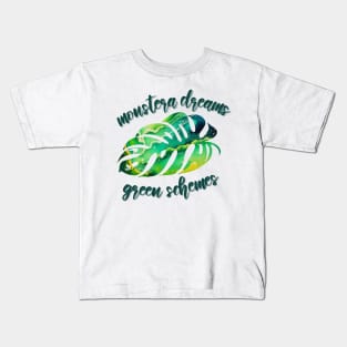 monstera dreams green schemes Kids T-Shirt